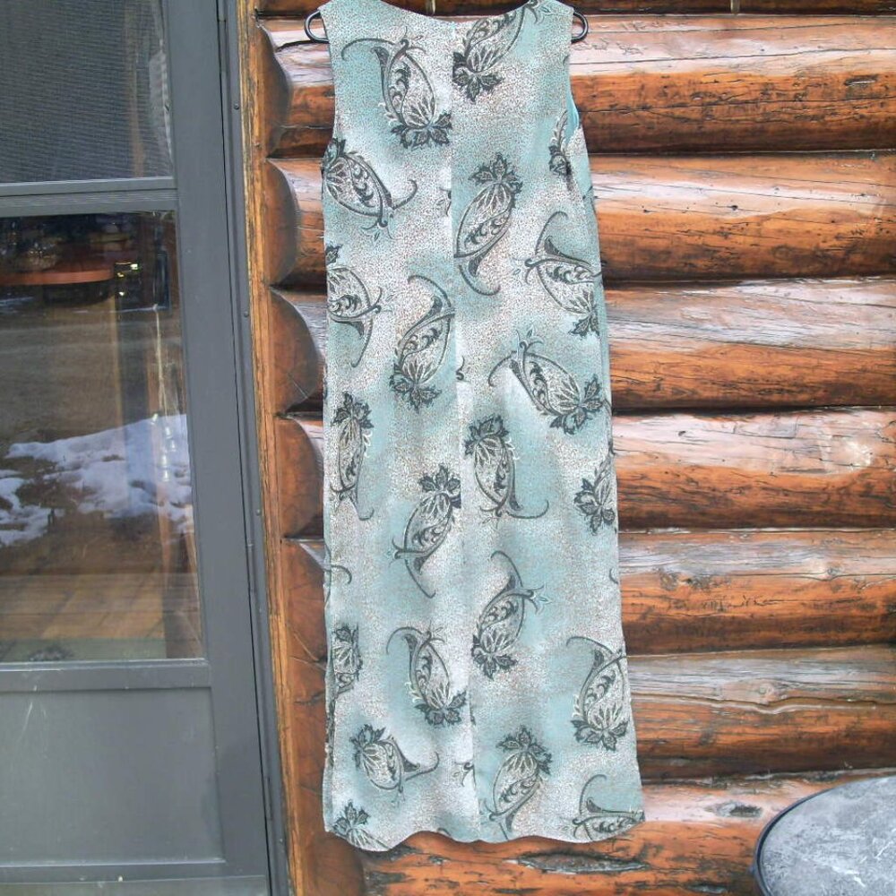 EUC Kathie Lee Sleeveless Beaded Accent Side Slits Fully Lined Maxi Dress SZ M - Picture 2 of 5